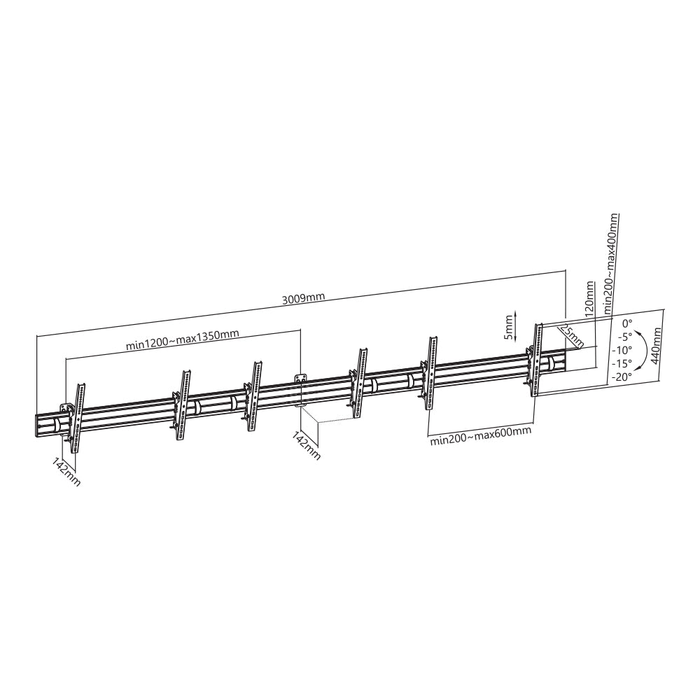 BRACKET TRIPLE SCREEN MENU BOARD WALL MOUNT.. - image 3