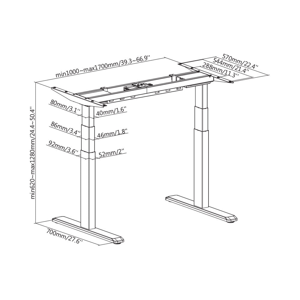 ELECTRIC HEIGHT DESK,170(W)X128(H),MAX 125KG BLACK - image 4