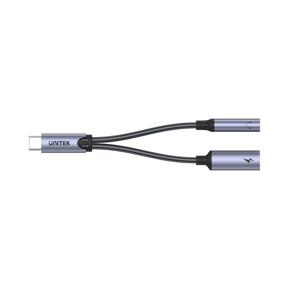 UNITEK M205A TYPE-C TO 3.5MM HEADPHONE JACK ADAPTER SPLITTER WITH FAST CHARGING - image 2