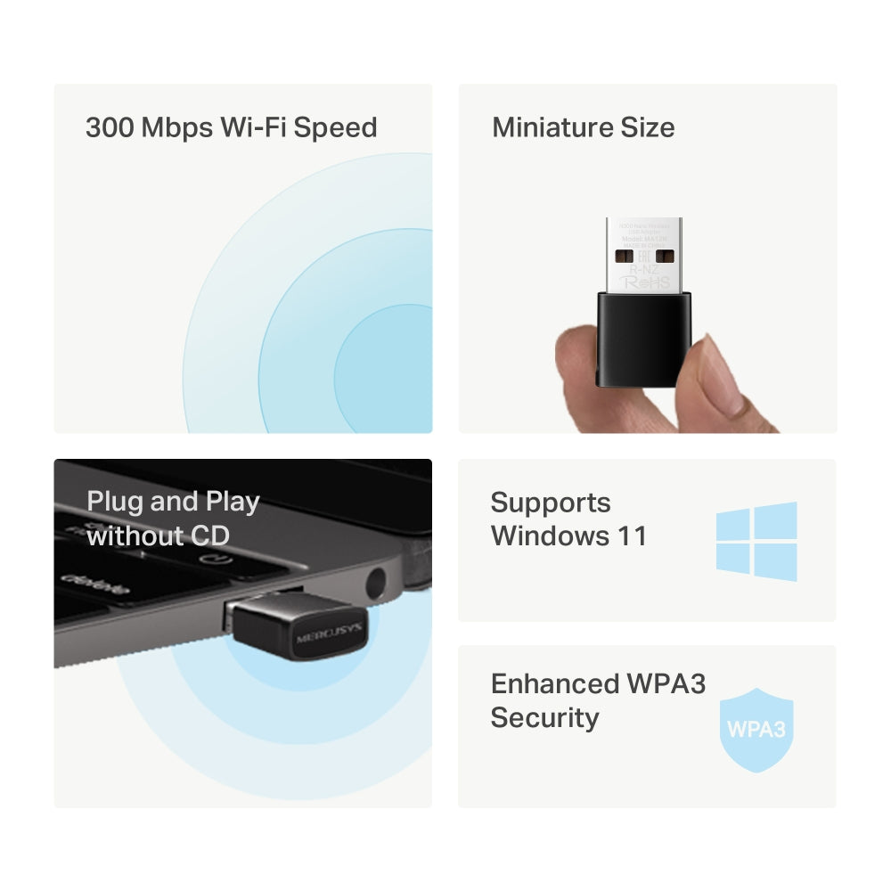 MERCUSYS WIRELESS USB DONGLE N300 - image 3