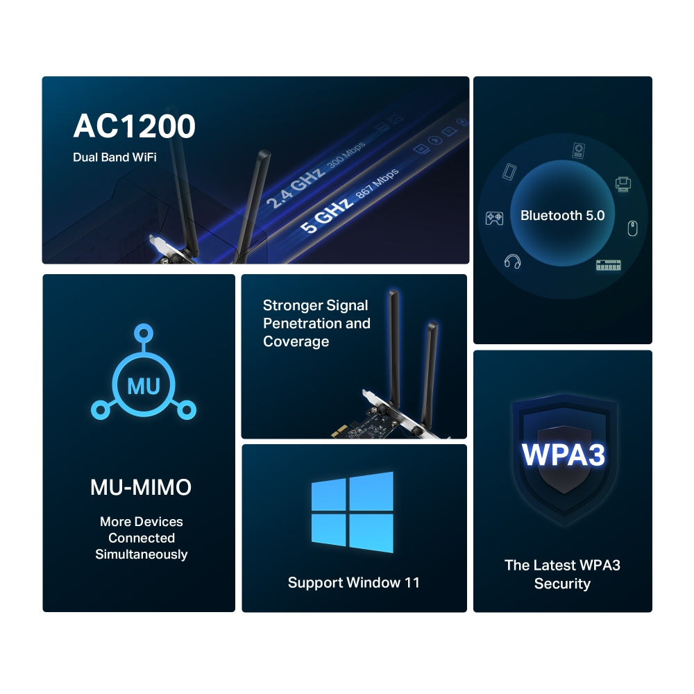 MERCUSYS AC1200 WI-FI BLUETOOTH PCIE ADAPTER - image 3