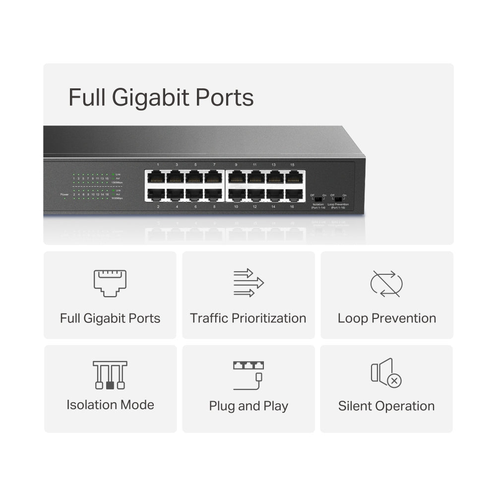 MERCUSYS 16-PORT GIGABIT DESKTOP/RACKMOUNT SWITCH - image 7