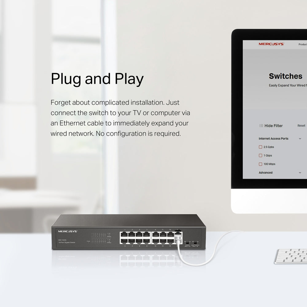 MERCUSYS 16-PORT GIGABIT DESKTOP/RACKMOUNT SWITCH - image 10