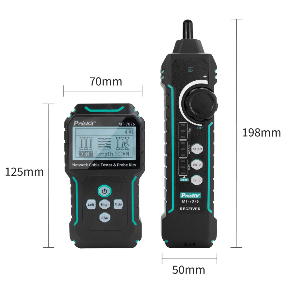 PROSKIT LCD NETWORK CABLE TESTER & PROBE KIT - image 2