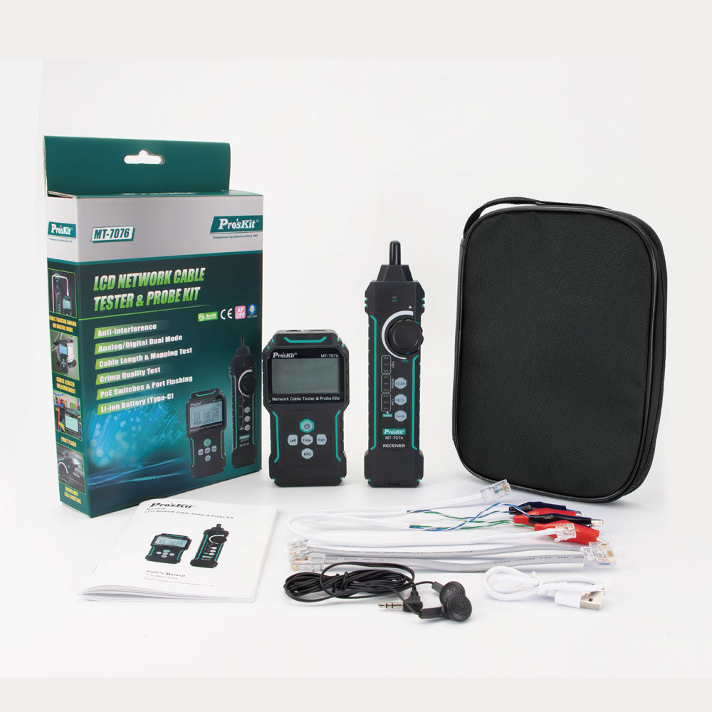 PROSKIT LCD NETWORK CABLE TESTER & PROBE KIT - image 4