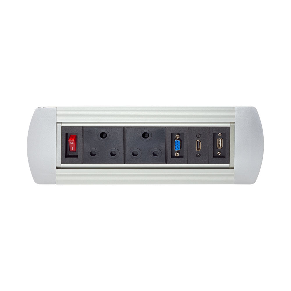 POPUP DESK (2XPWR, 1XUSB,1XVGA,1XHDMI,W SW)SILVER - image 2