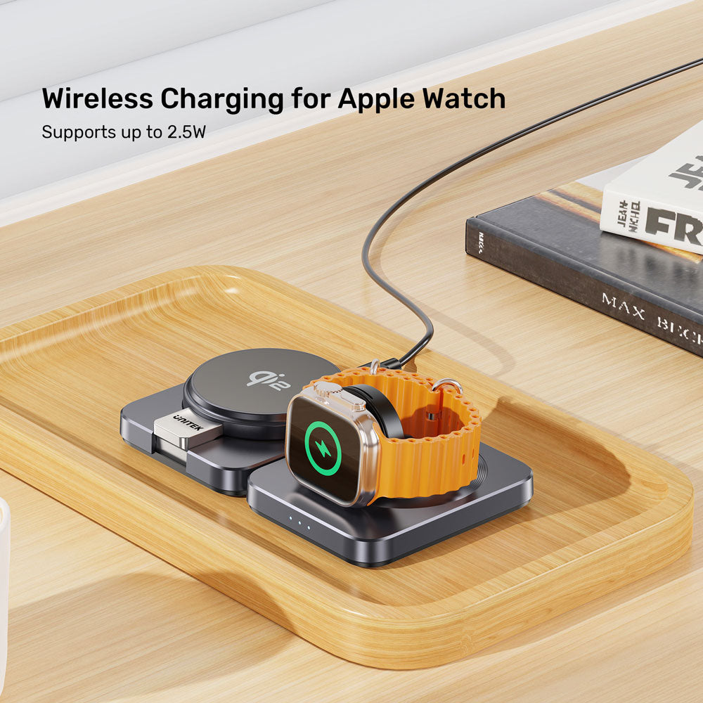 UNITEK P1300A 3-IN-1 QI2 FOLDABLE WIRELESS CHARGING STATION - image 2