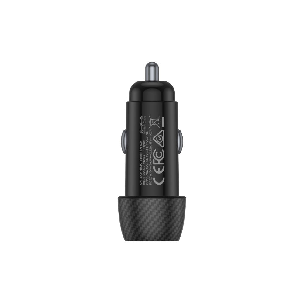 UNITEK P1400A POWERTRAIN DUO 38W TWO PORTS CAR CHARGER WITH 20W POWER DELIVERY PLUS QC3.0 18W - image 2