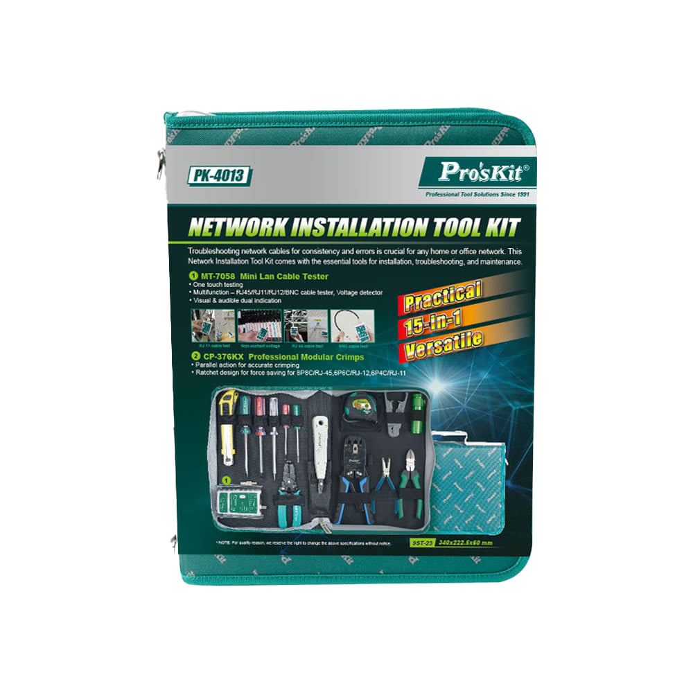 PROSKIT 15-PIECE NETWORK INSTALLATION TOOL KIT - image 2