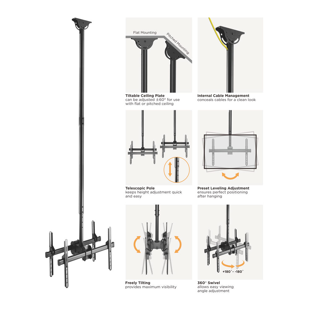BRACKET 37-70" 45KGX2 TELESCOPIC HEIGHT ADJUST - image 5