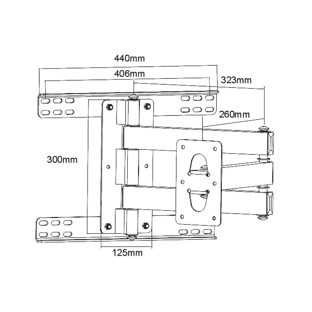 BRACKET 30 - 63IN WALL, EXTEND ARMS, 75KG - image 2