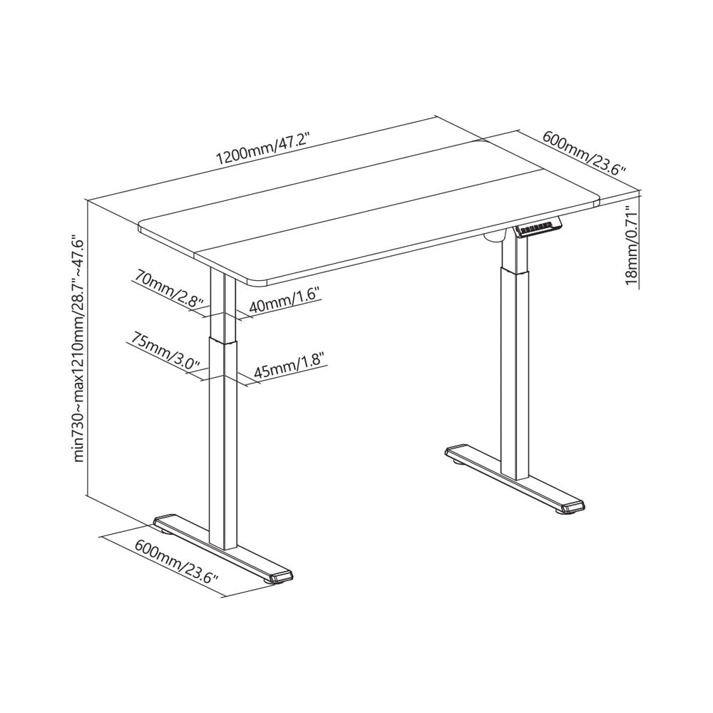 BRACKET ELECTRIC S-MOTOR SIT-STAND DESK WHITE.. - image 3
