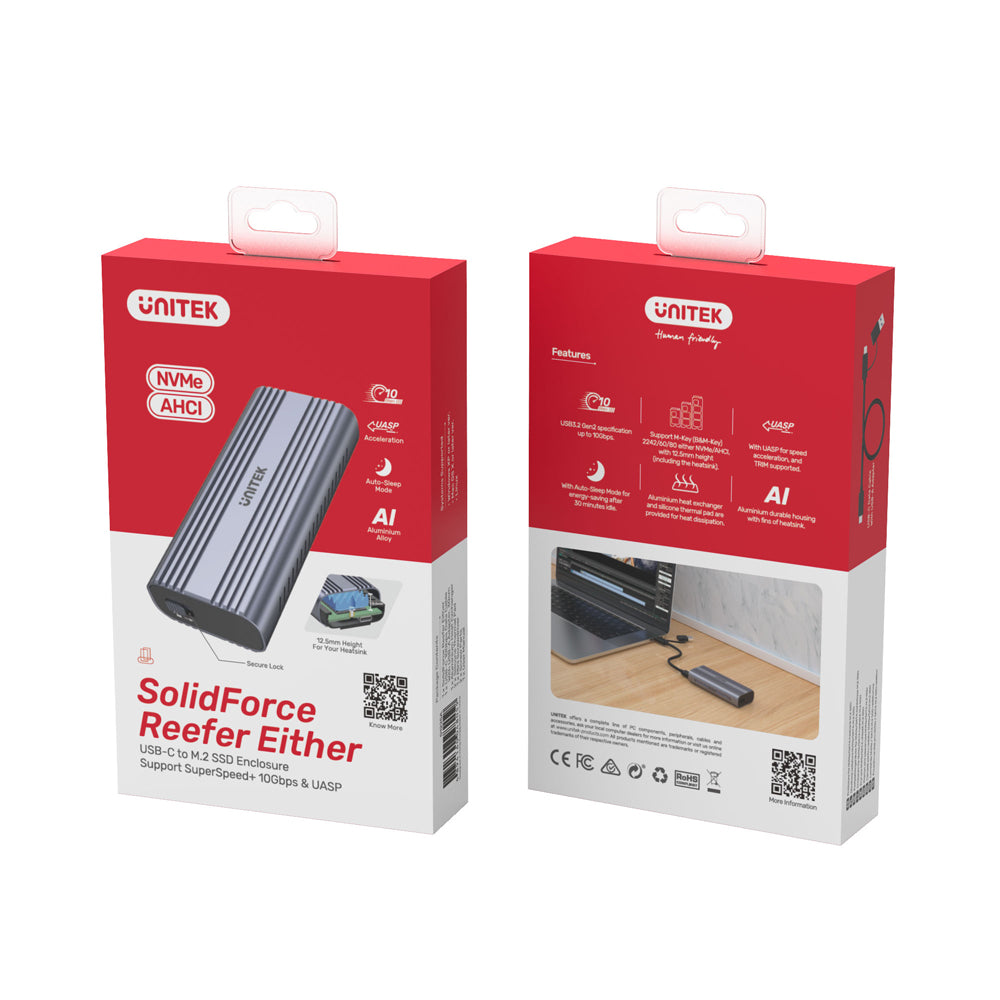 UNITEK USB 10GBPS ALUM ENCL FOR M.2 SSD (S1225A).* - image 4