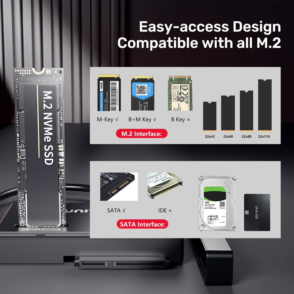 UNITEK TYPE-C NVME M.2 SSD ENCLOSURE ADAPTER - image 2