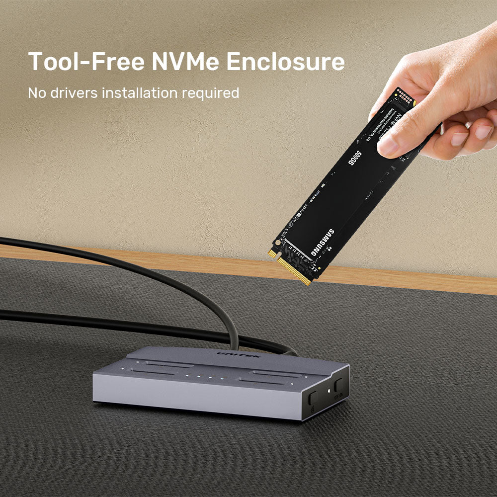 UNITEK USB4 TO M.2 4 BAY SSD DS GRY(S1243BGY01-EU) - image 2