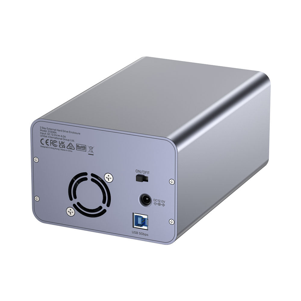 UNITEK S1308A 2-BAY USB3.0 EXTERNAL DRIVE ENCLOSURE FOR 2.5/3.5" SATA HDD AND SSD DRIVES - image 3