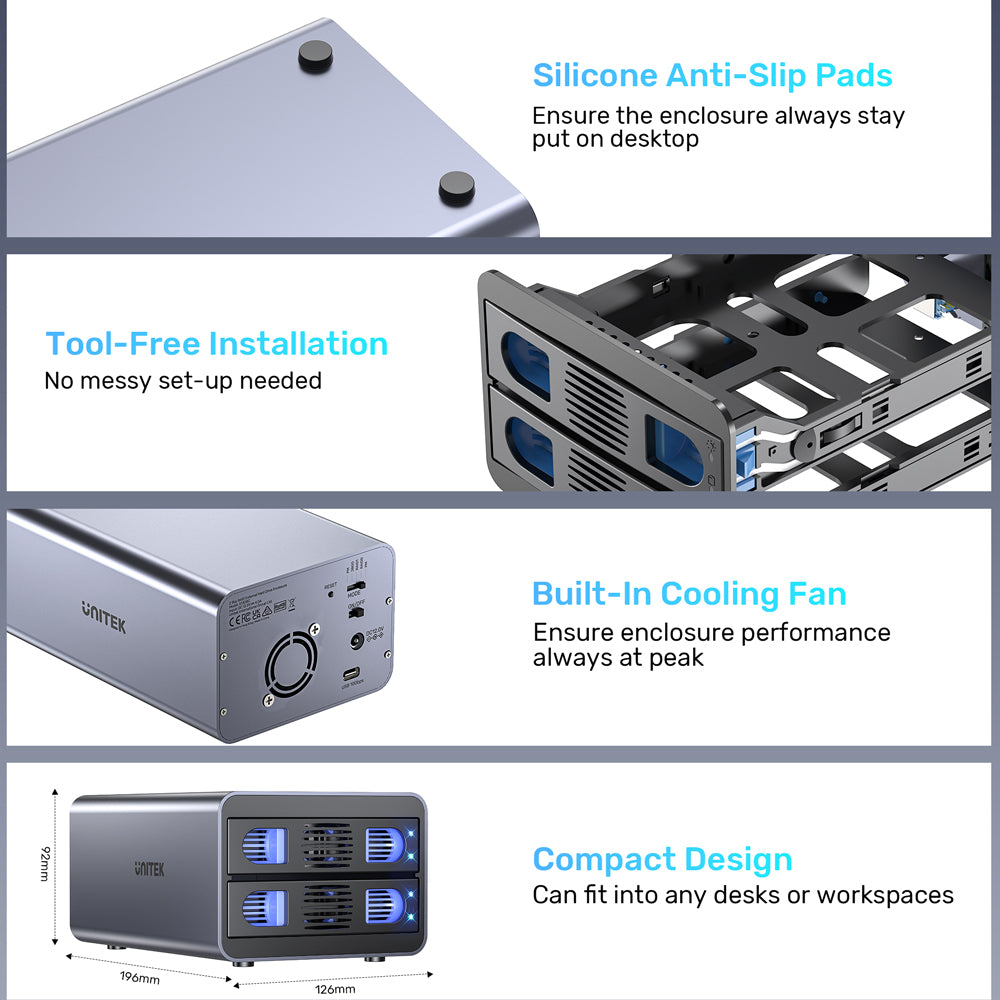 UNITEK 10GBPS USB-C SATA HDD RAID(S1308C) - image 3