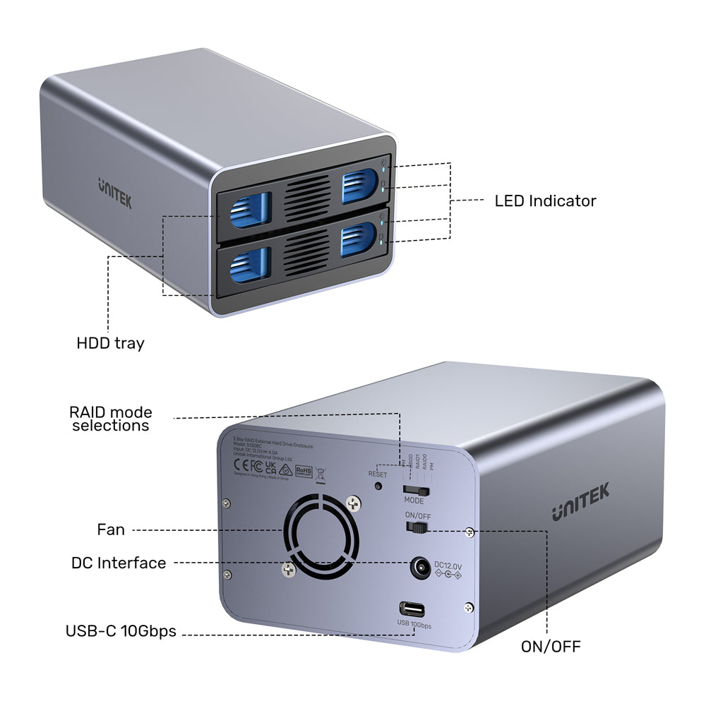UNITEK 10GBPS USB-C SATA HDD RAID(S1308C) - image 8