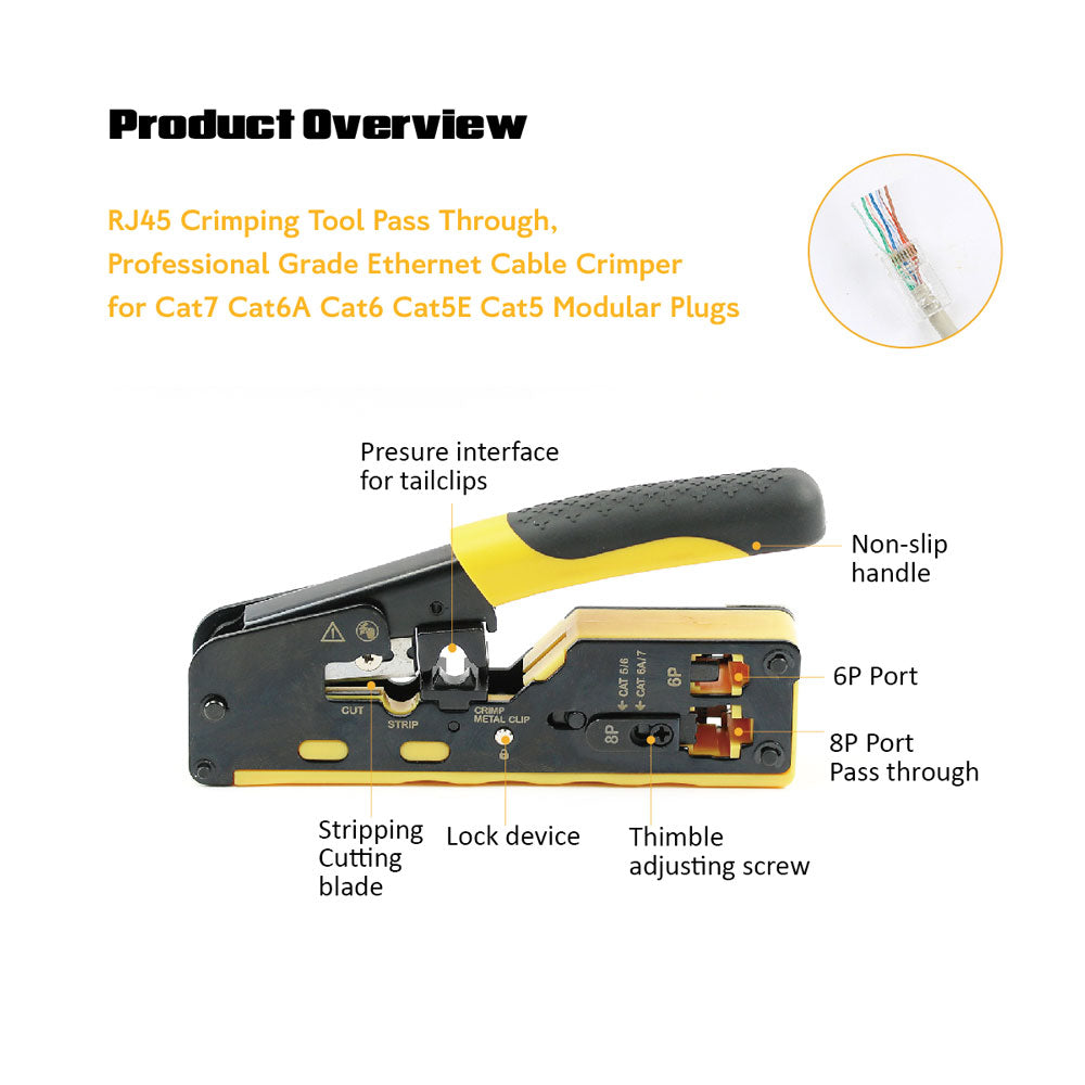 SPROTEK 3 IN 1,CRIMPING TOOL CAT5,6,7 PASS THROUGH - image 3