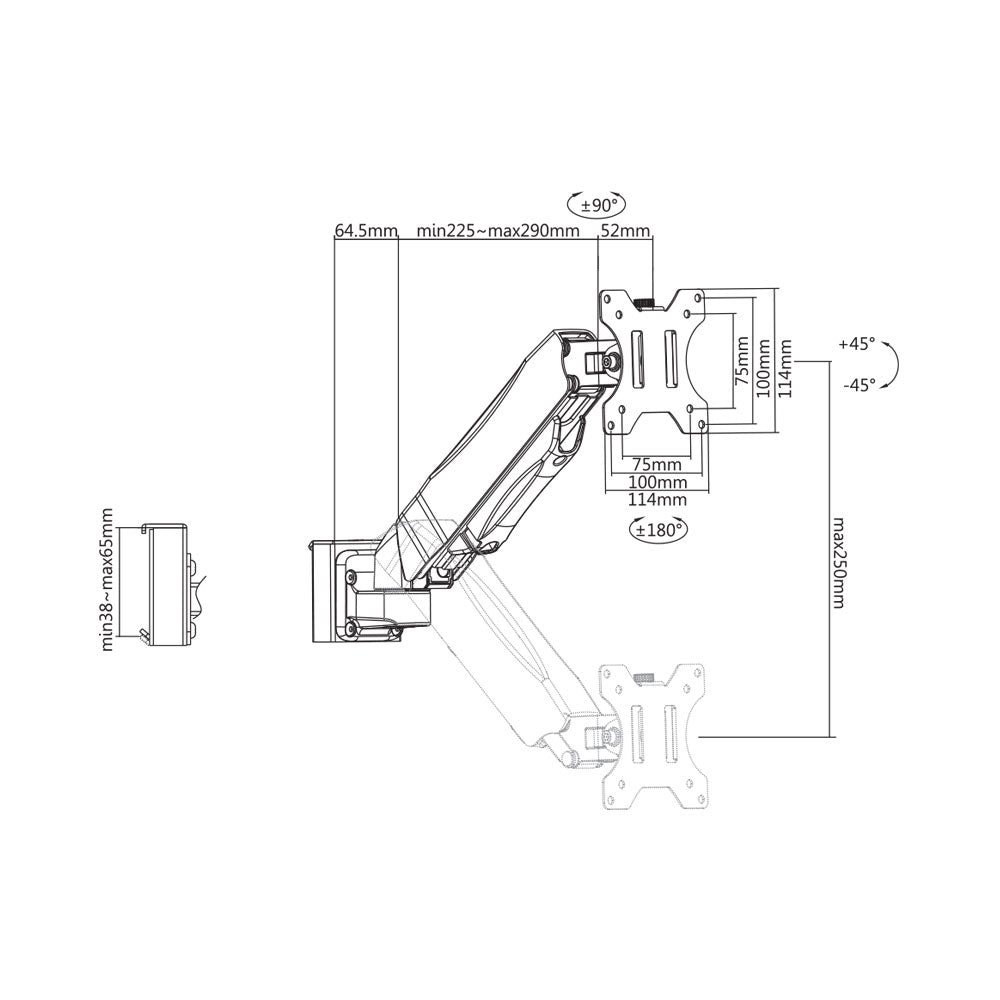 SLATWALL BRACKET STEEL MONITOR ARM - image 5