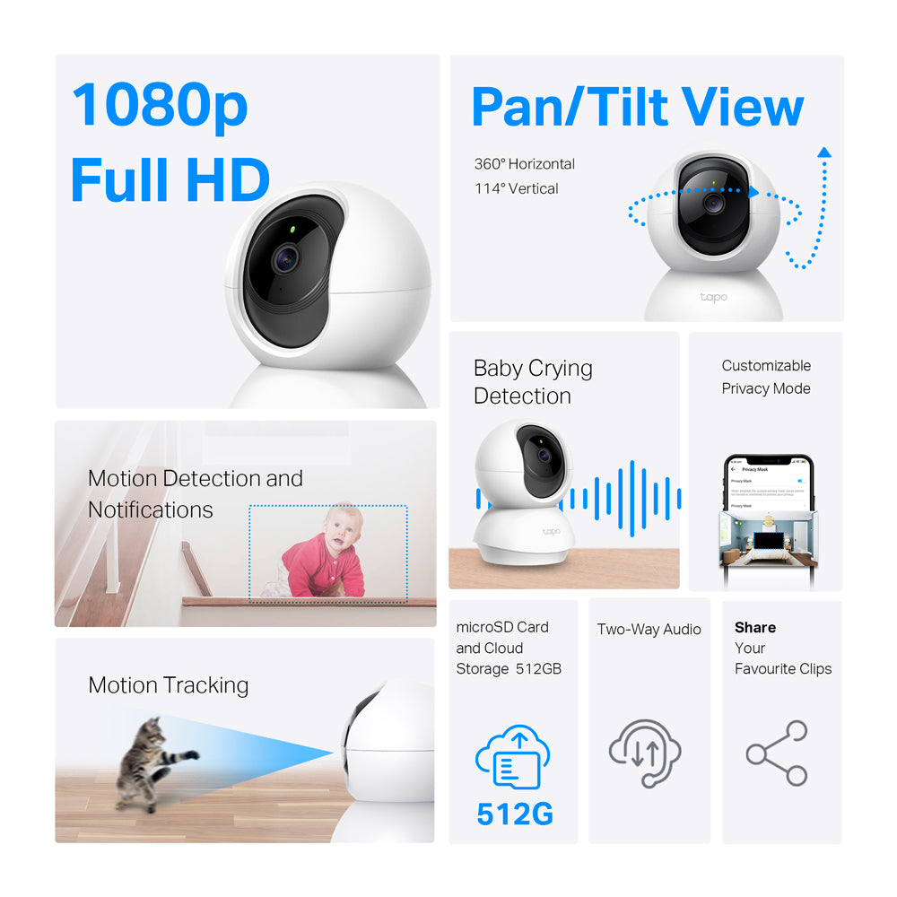 TP-LINK TAPO PAN\TILT WIFI 1080P 2PK - image 3