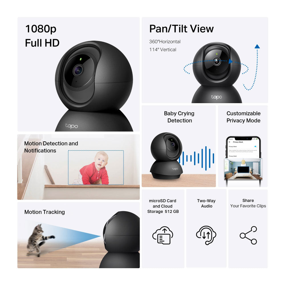 TP-LINK PAN/TILT HOME SECURITY WIFI 1080P - image 4