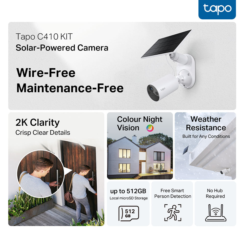 TP-LINK TAPO SOLAR CAMERA 2K 3MP 1PK - image 2