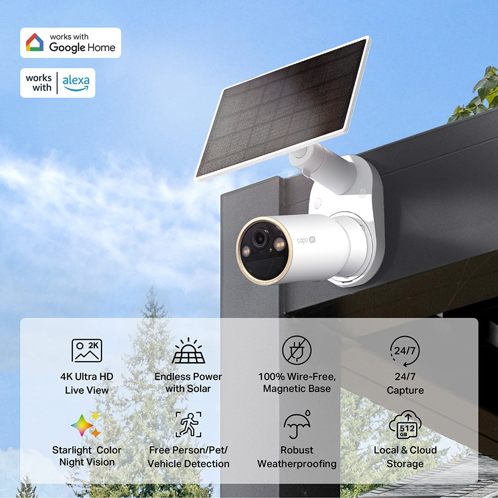 TP-LINK TAPO 4K 8MP CAMERA & SOLAR PANEL - image 3