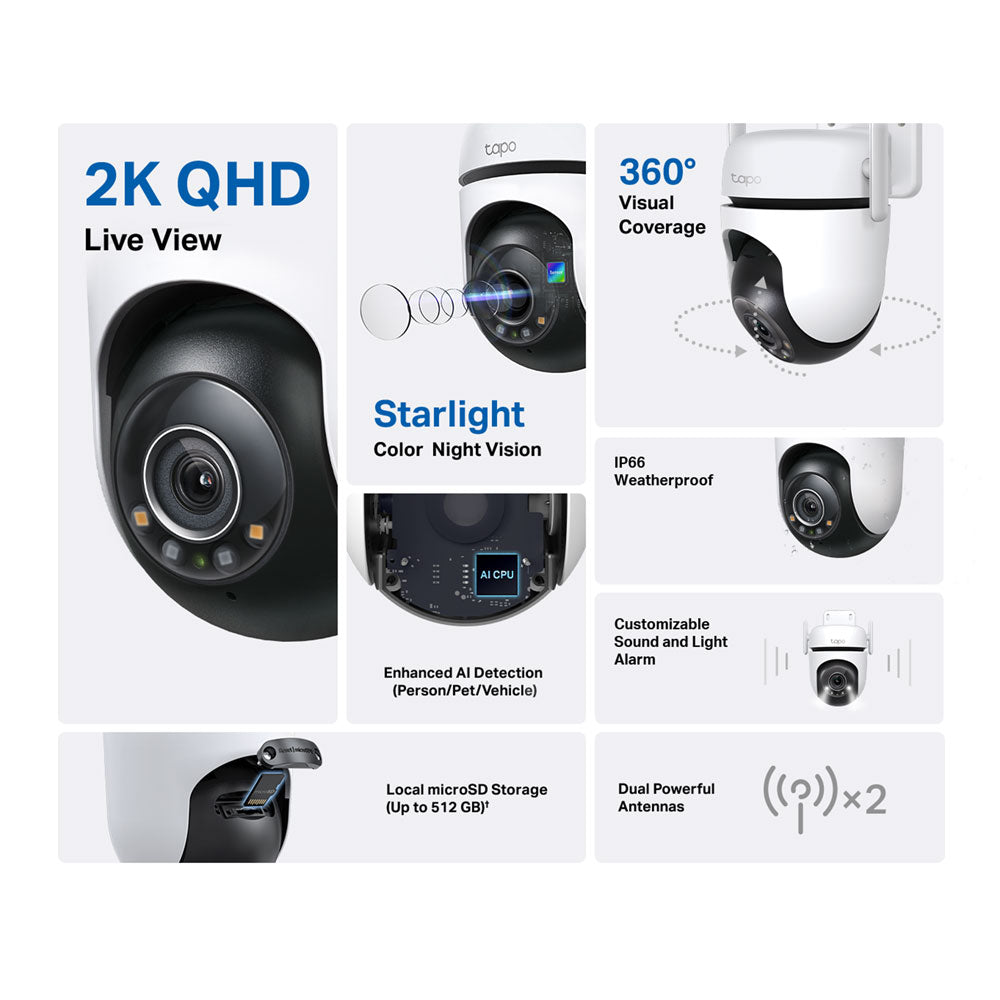 TP-LINK OUTDOOR PAN/TILT SECURITY WIFI 2K 4MP - image 4