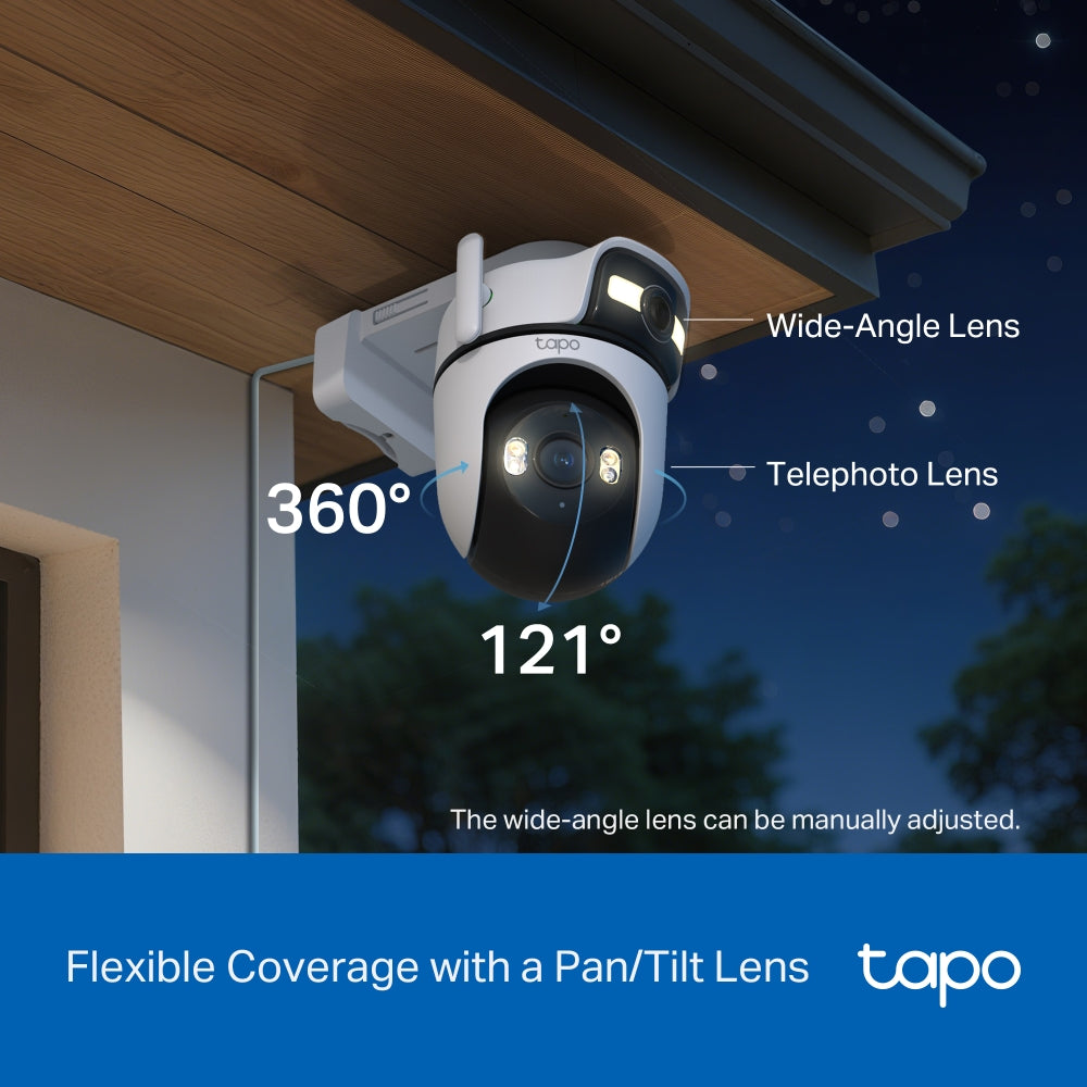 TP-LINK TAPO OUTDOOR PAN/TILT DUAL LENS 2K 360DEG - image 4