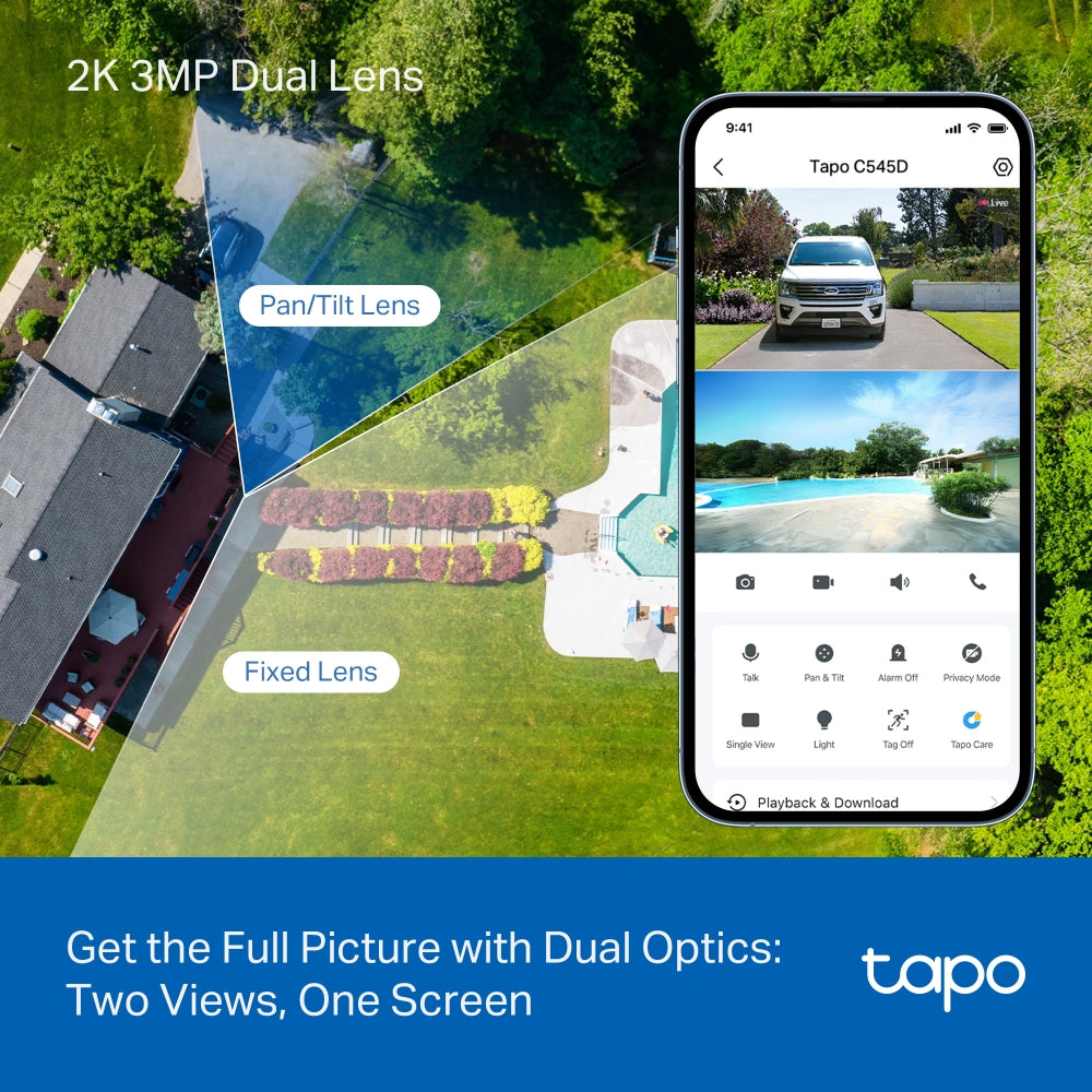 TP-LINK TAPO OUTDOOR PAN/TILT DUAL LENS 2K 360DEG - image 8