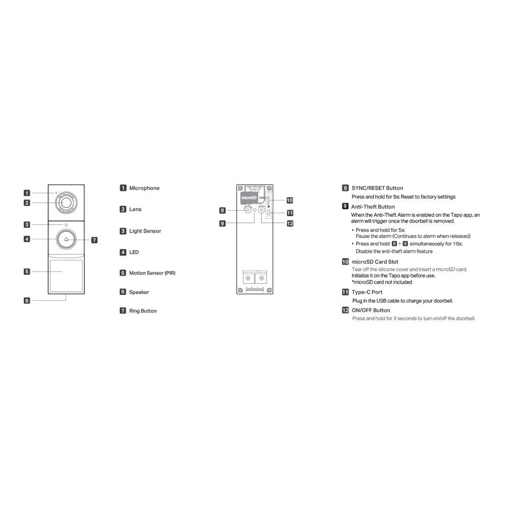 TP-LINK TAPO VIDEO DOORBELL CAMERA 2K 5MP