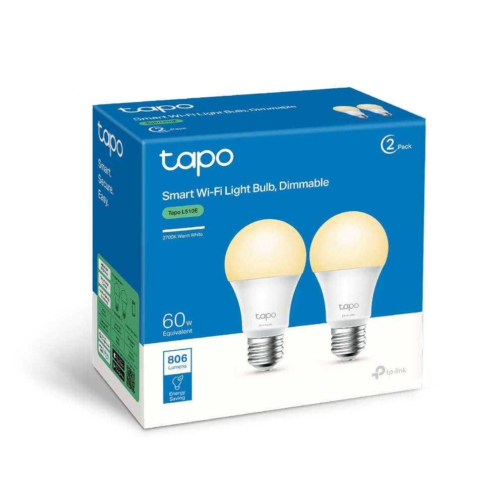 TP-LINK TAPO SMART WIFI LIGHT BULB- DIMMABLE- 2PK