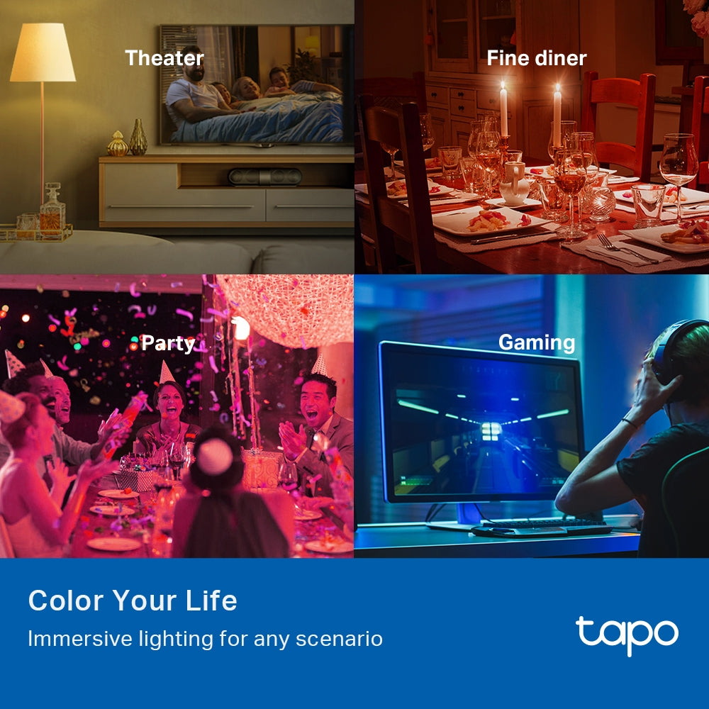 TP-LINK TAPO SMART WIFI LIGHT BULB-MULTICOLOUR 2PK - image 2
