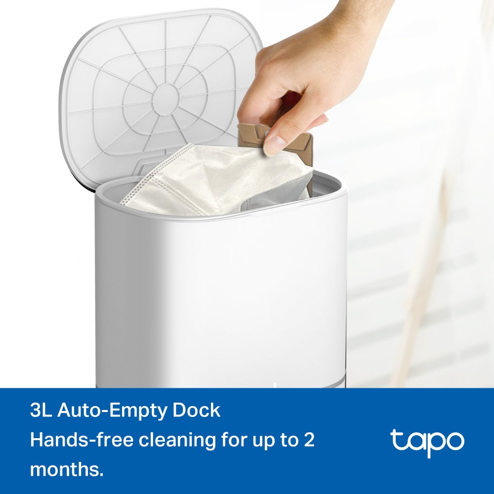 TP-LINK TAPO RV30 MAX PLUS 5300PA HYPER SUCTION ROBOT VACUUM & MOP WITH SMART AUTO-EMPTY DOCK (WHITE) - image 2