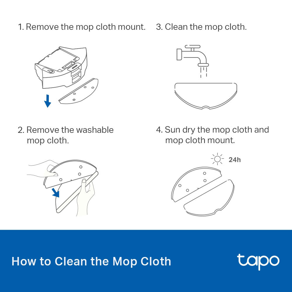 TP-LINK TAPO 5PC WASHABLE MOP CLOTH REPLACEMENT - image 3