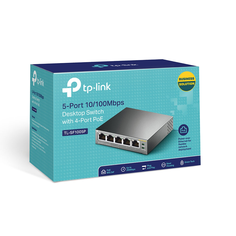 TP-LINK 5-PORT FE 4-PORT POE DESKTOP SWITCH - image 3