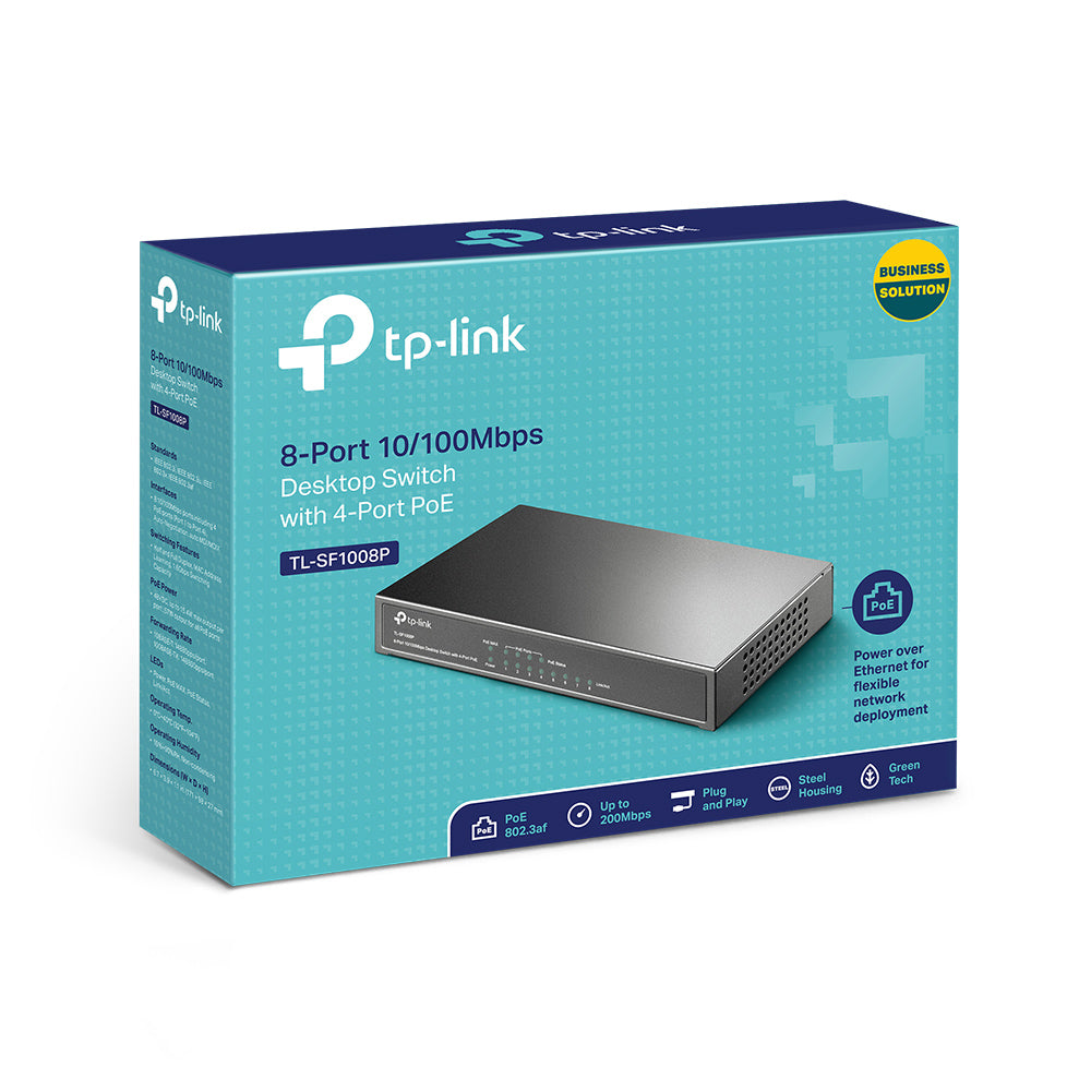 TP-LINK 8-PORT FE 4-PORT POE DESKTOP SWITCH - image 3