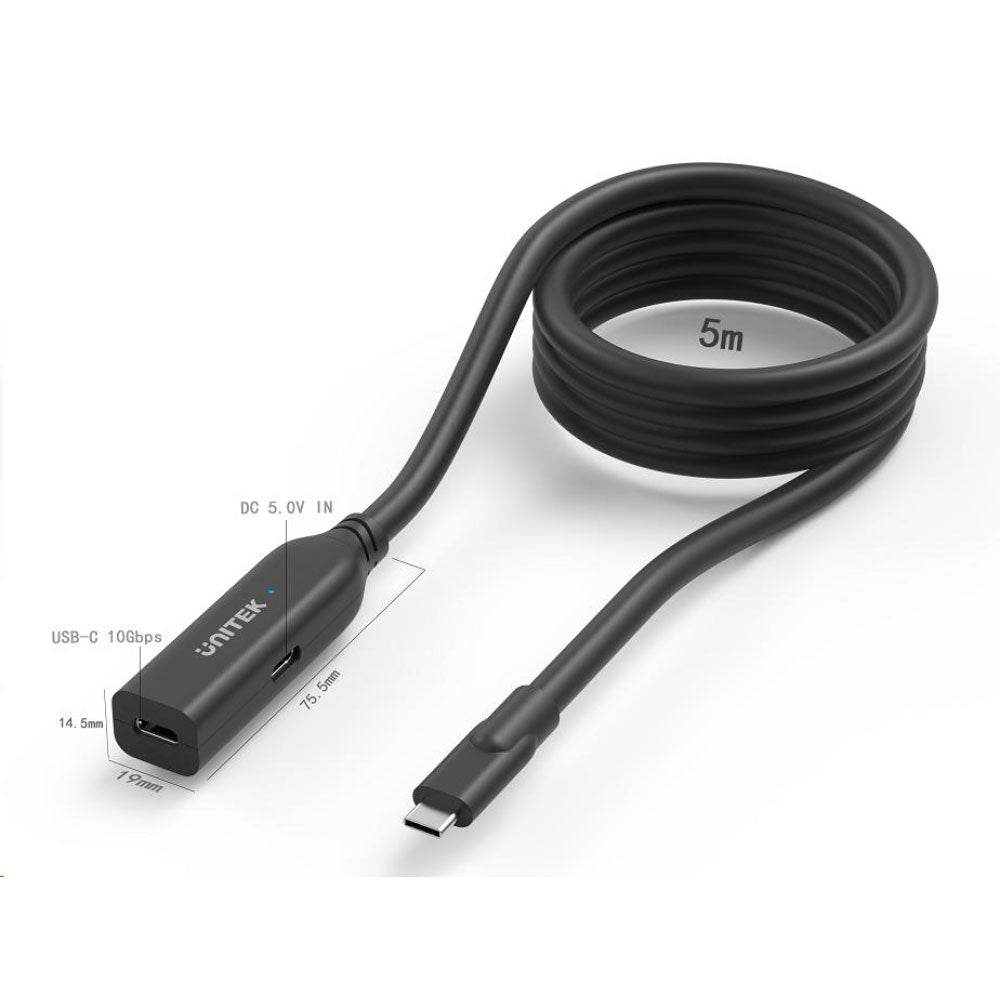 UNITEK 5M 10GBP USB-C EXTEND  CAB,BLK(U1335ABK01) - image 2