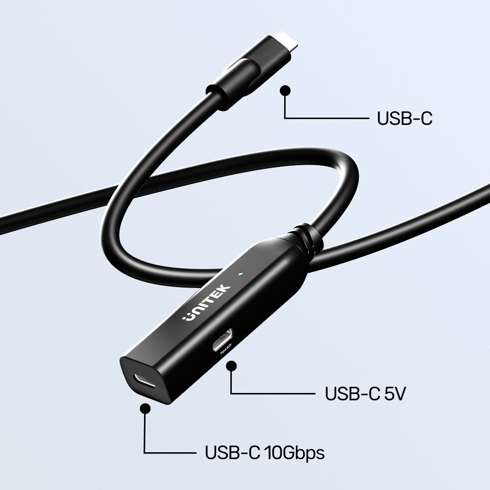 UNITEK 5M 10GBP USB-C EXTEND  CAB,BLK(U1335ABK01) - image 3