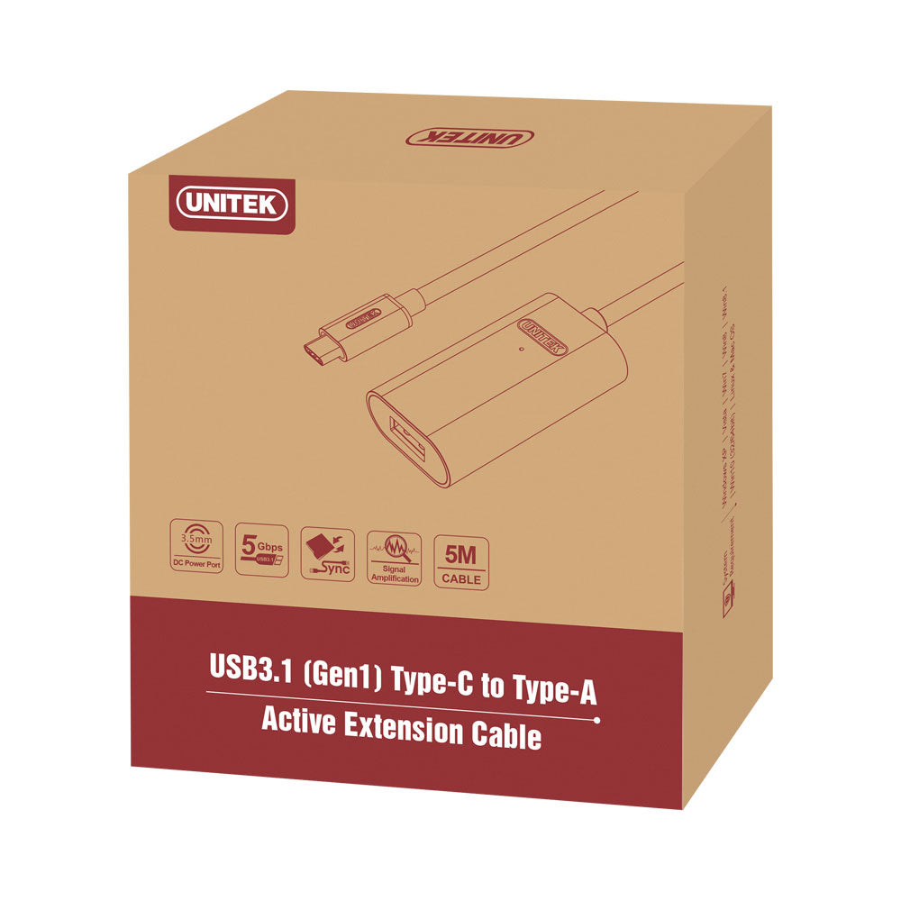 UNITEK 5M USB3.1 ACTIVE GEN1 TYPE-C –A EXT (U304A) - image 2