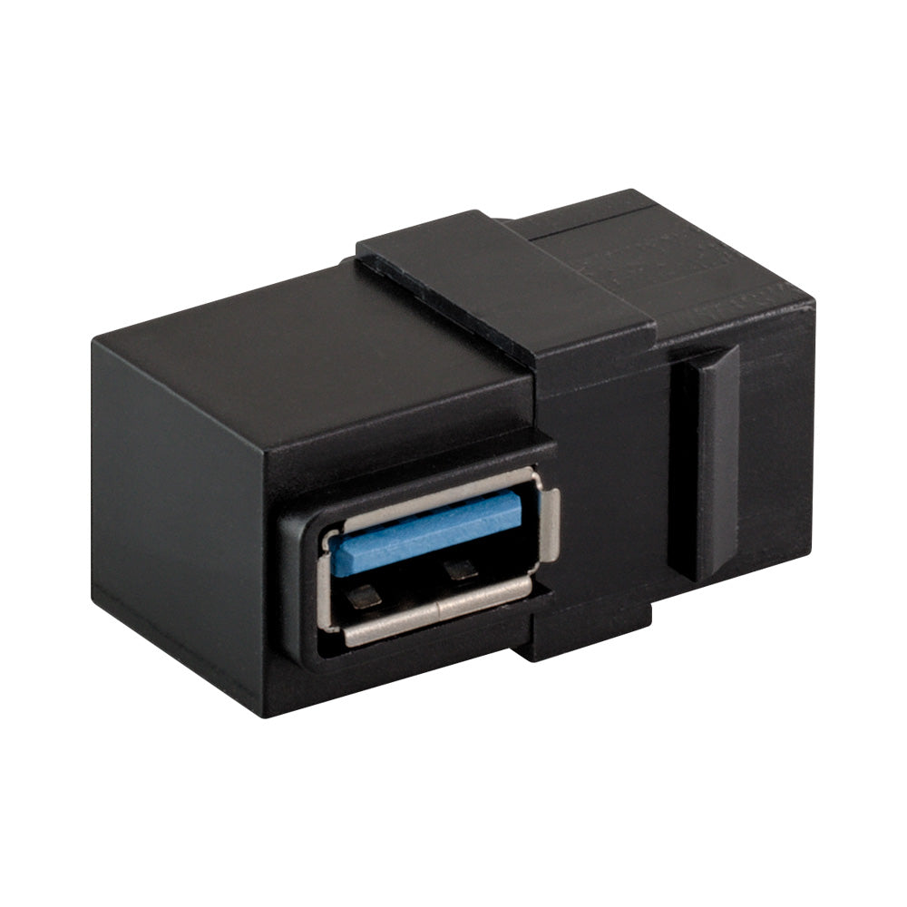 USB3.0 FEMALE KEYSTONE 90DEG ADAPTER BLACK - image 3