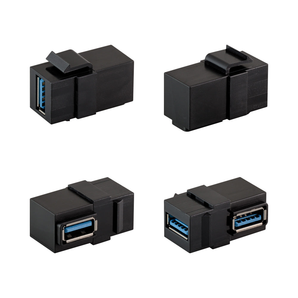 USB3.0 FEMALE KEYSTONE 90DEG ADAPTER BLACK - image 5