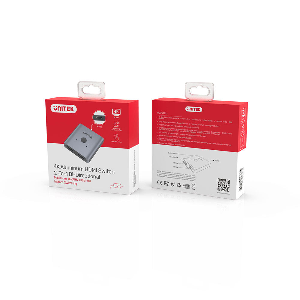 UNITEK HDMI2.0 4K SWITCH 2-TO-1 BI-DIRECT (V1127A) - image 3
