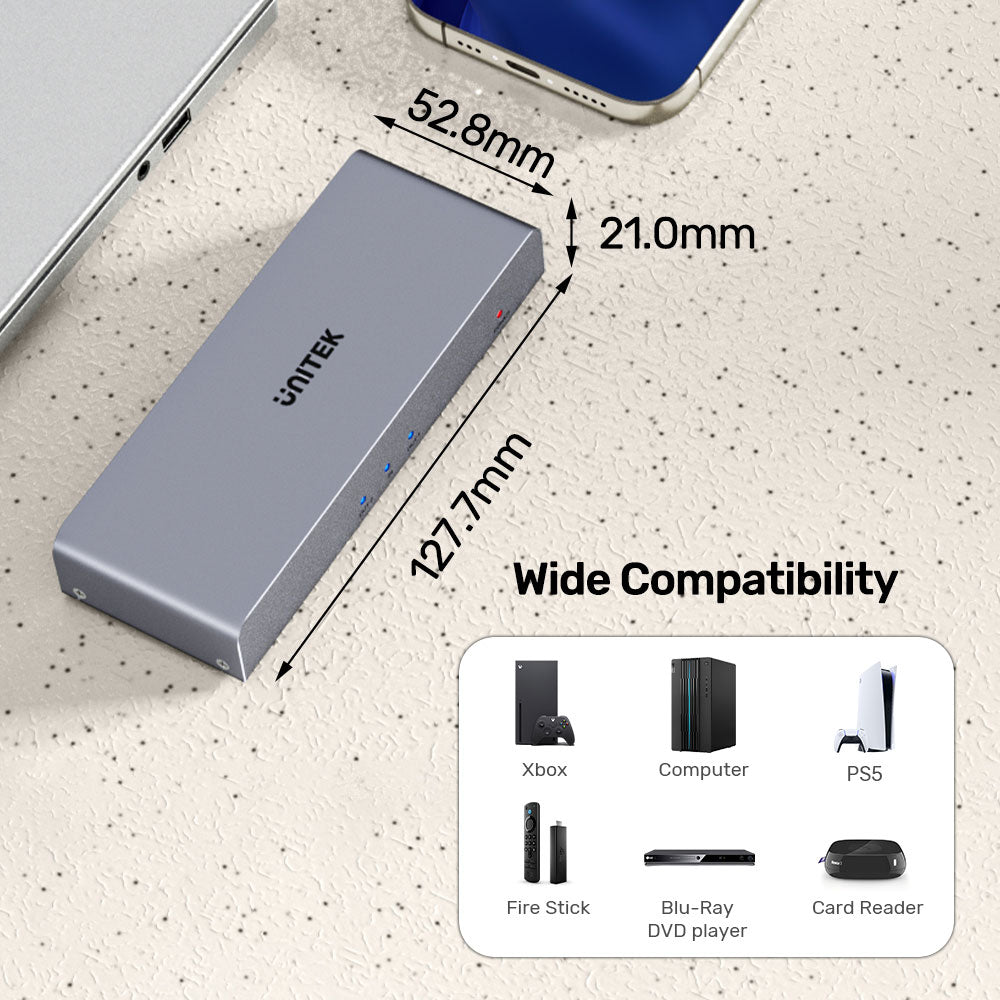 UNITEK HDMI SPLITTER 1IN2 OUT GREY (V1130A) - image 4