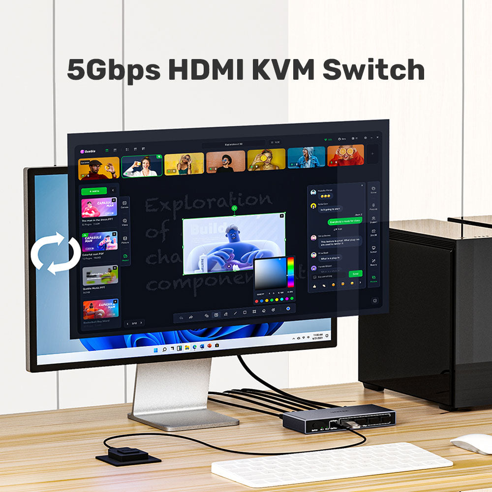 UNITEK V1309A 4K HDMI 4-PORT USB3.2 GEN1 5GBPS KVM SWITCH - image 4