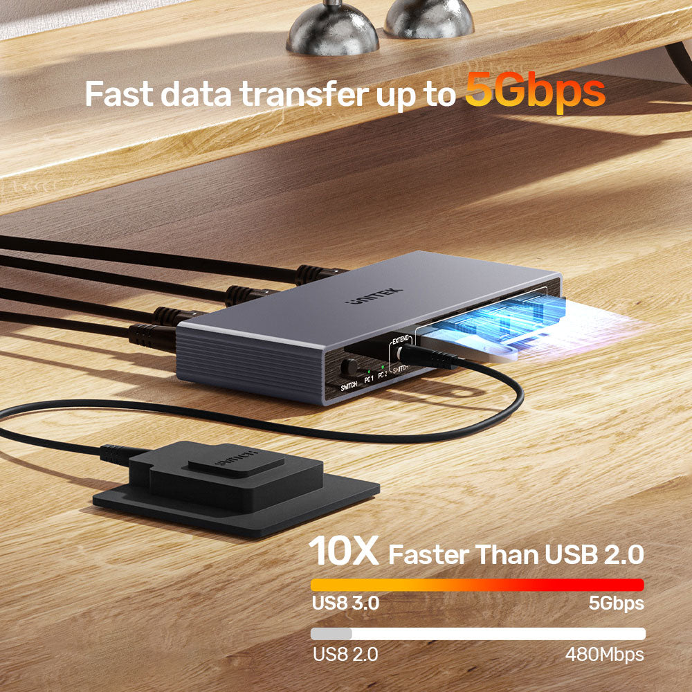 UNITEK V1309A 4K HDMI 4-PORT USB3.2 GEN1 5GBPS KVM SWITCH - image 5