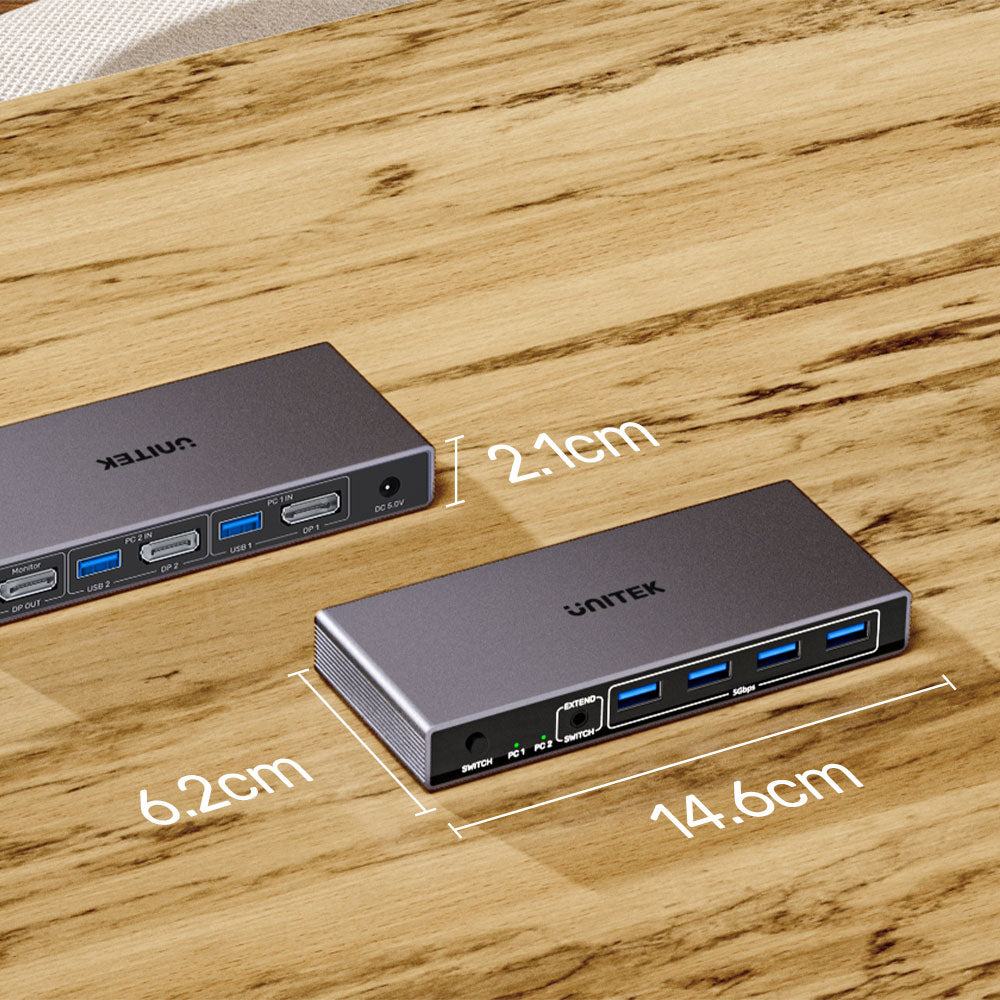 UNITEK V1310A 8K DISPLAYPORT 4-PORT USB3.0 5GBPS KVM SWITCH - image 3