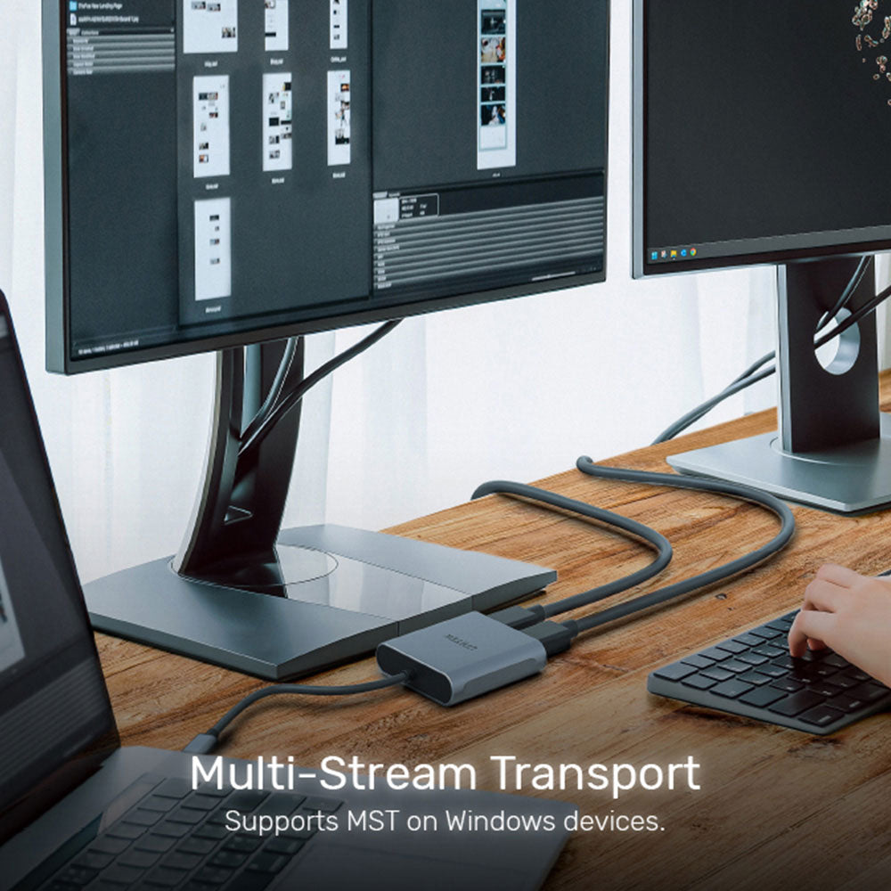 UNITEK V1404A USB TYPE-C TO 8K @60HZ DUAL DISPLAYPORT 1.4 ADAPTER - image 2