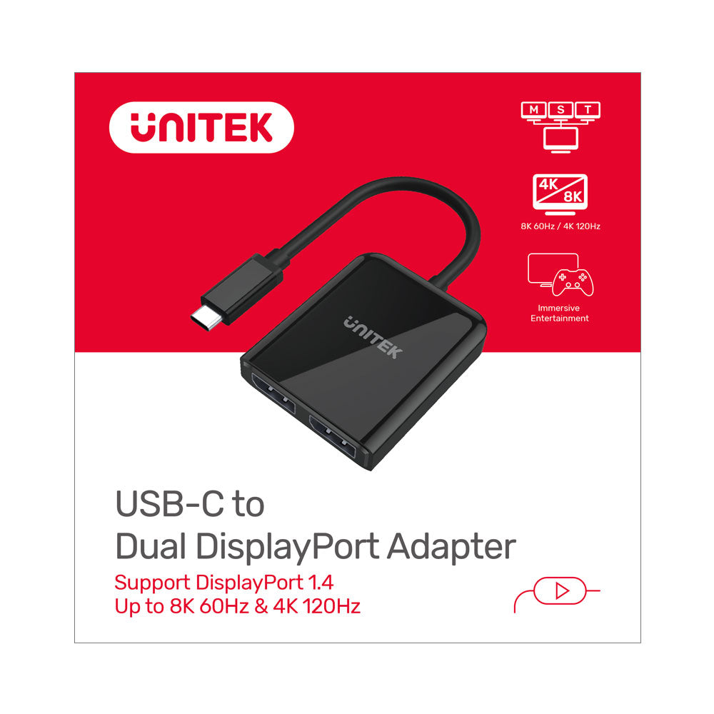 UNITEK USB TYPE-C TO DUAL DP MST UP TO 8K (V1407A) - image 2